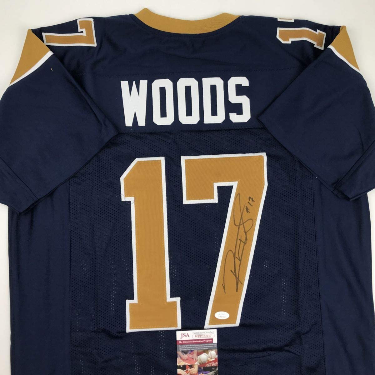 Autographed/Signed Robert Woods Los Angeles LA Dark Blue Football Jersey JSA COA
