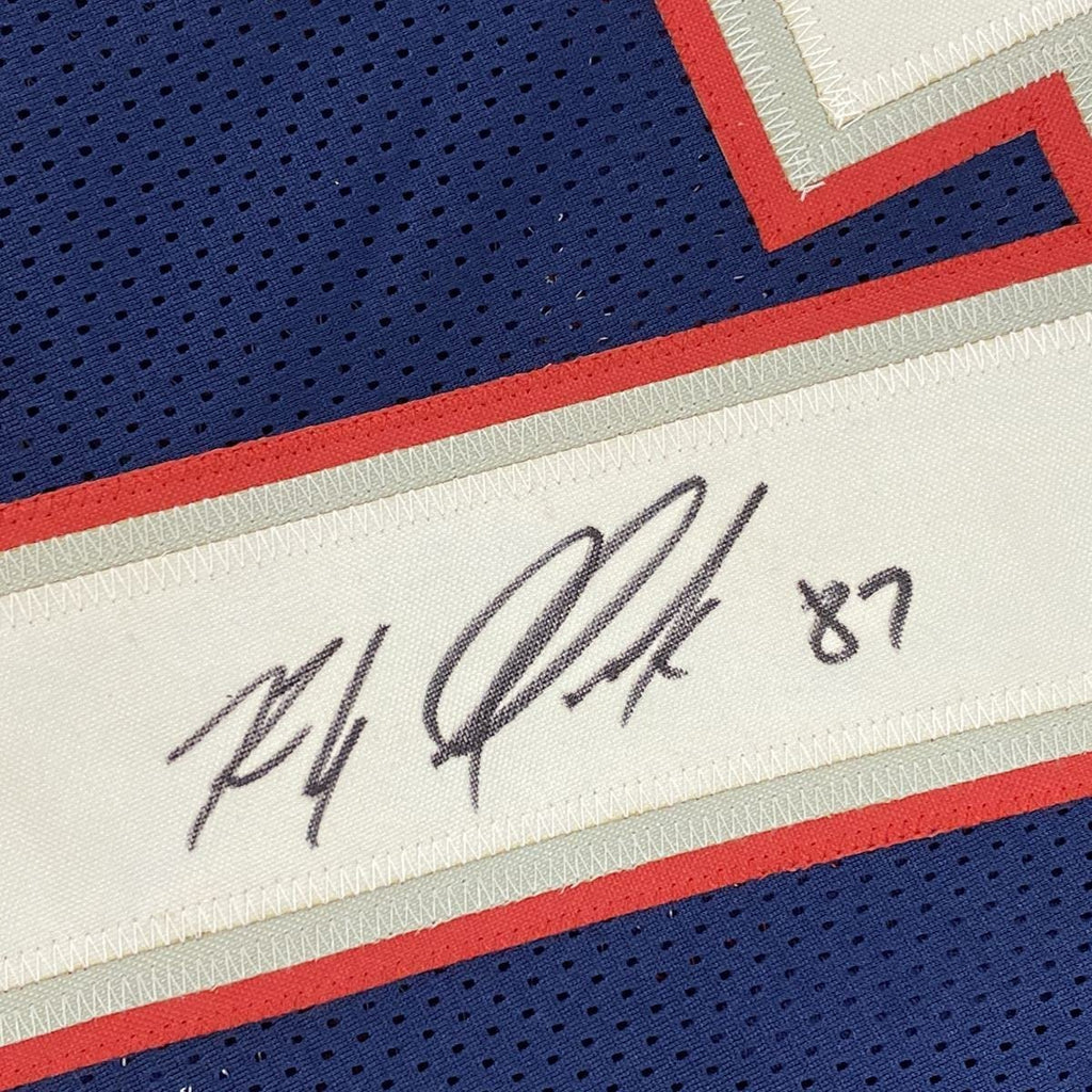 Autographed/Signed Rob Gronkowski New England Split Football Jersey Beckett BAS COA