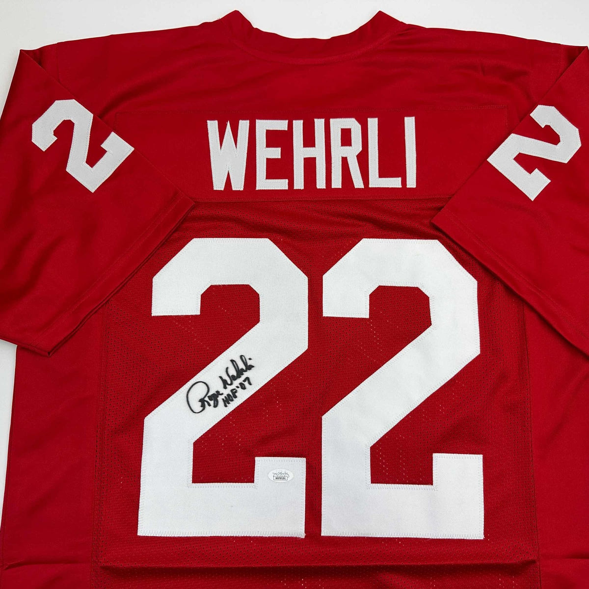 Autographed/Signed Roger Wehrli HOF 07 Arizona Red Football Jersey JSA COA