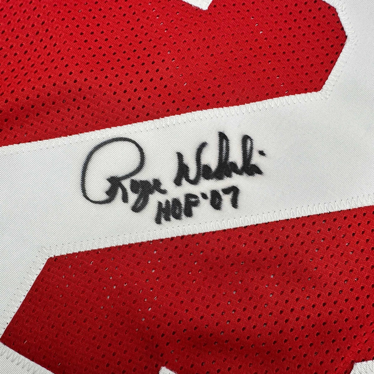 Autographed/Signed Roger Wehrli HOF 07 Arizona Red Football Jersey JSA COA