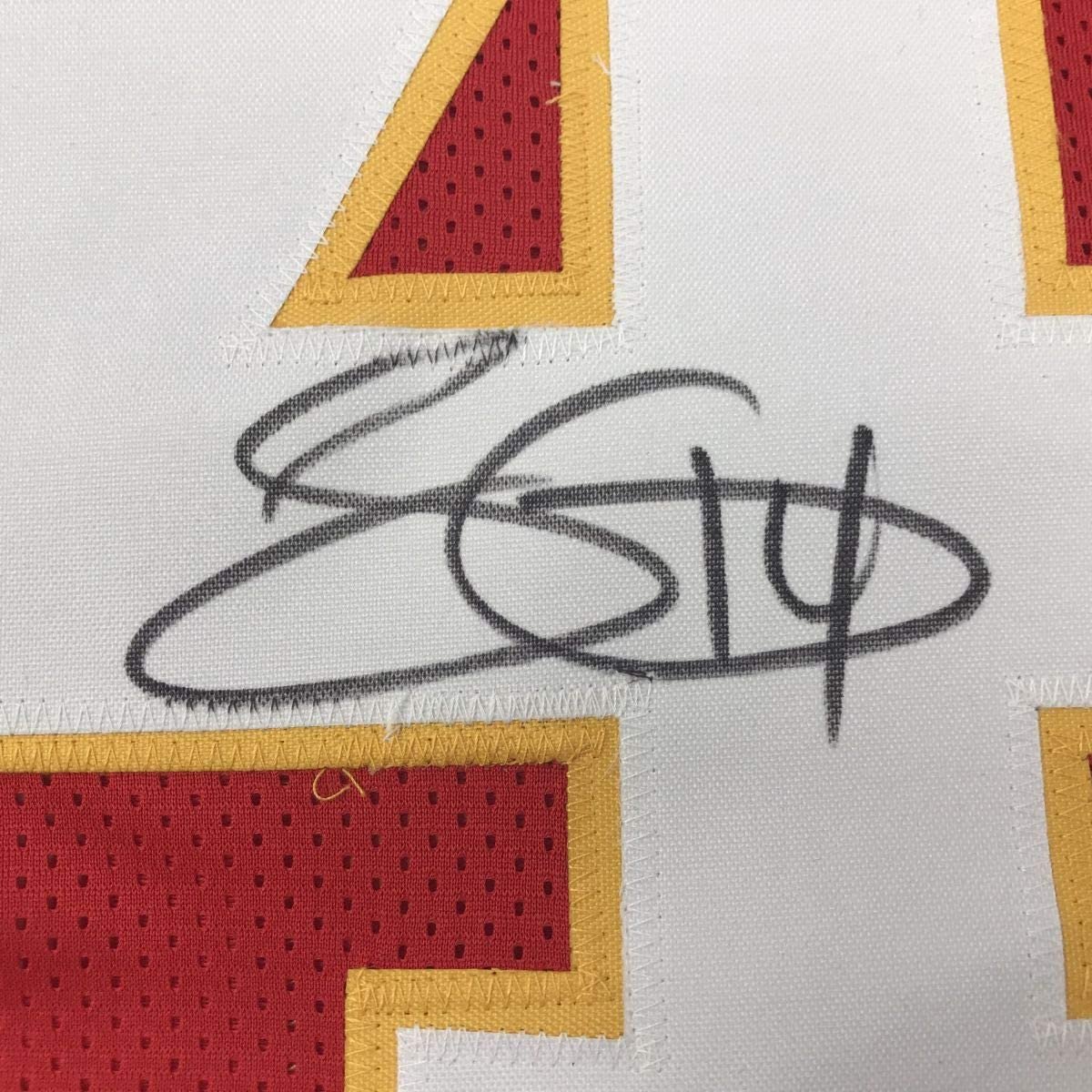 Autographed/Signed Sammy Watkins Kansas City Red Football Jersey Beckett BAS COA