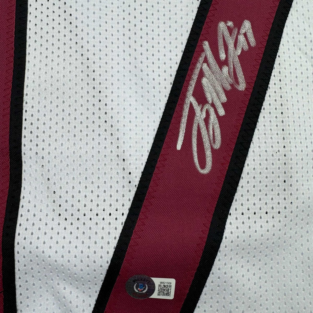 Autographed/Signed Terry McLaurin Washington White Football Jersey Beckett BAS COA