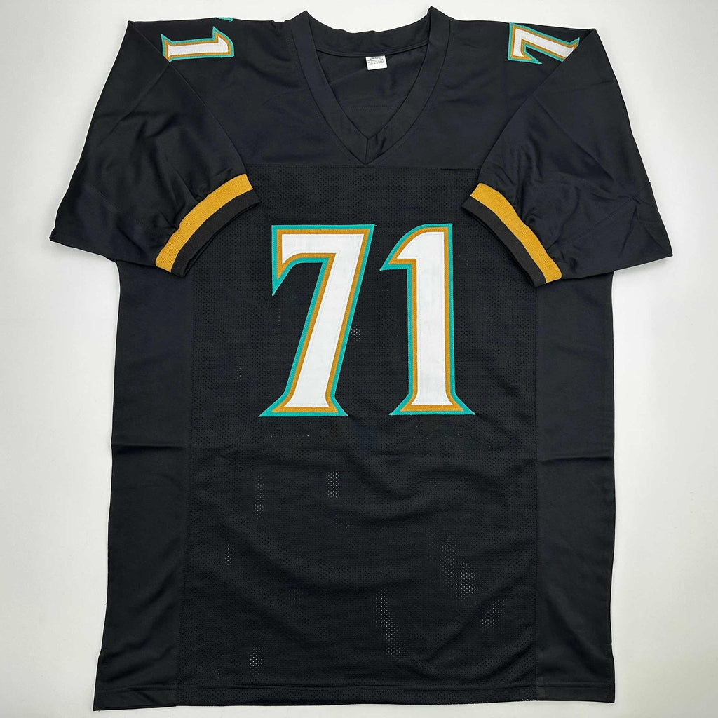 Autographed/Signed Tony Boselli HOF 22 Jacksonville Black Football Jersey Beckett BAS COA
