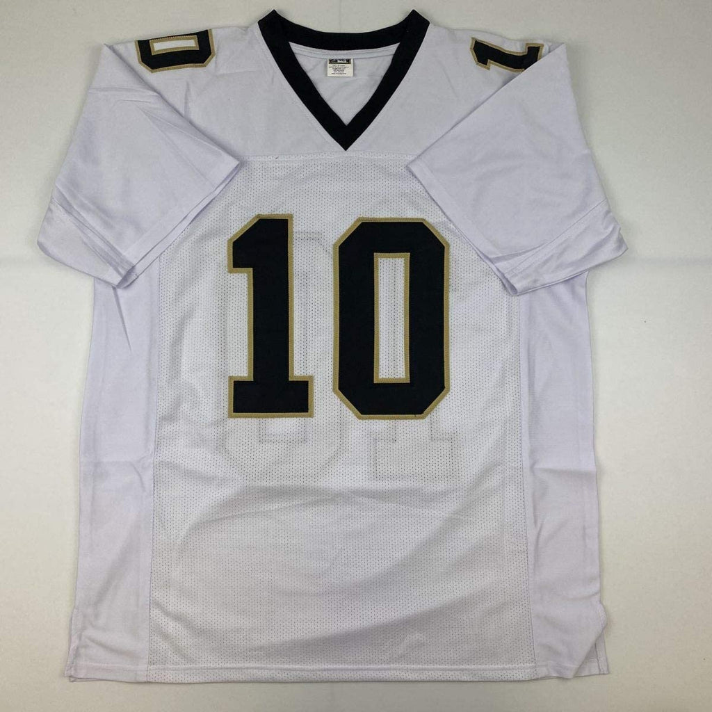 Autographed/Signed Tre'Quan Smith New Orleans White Football Jersey JSA COA
