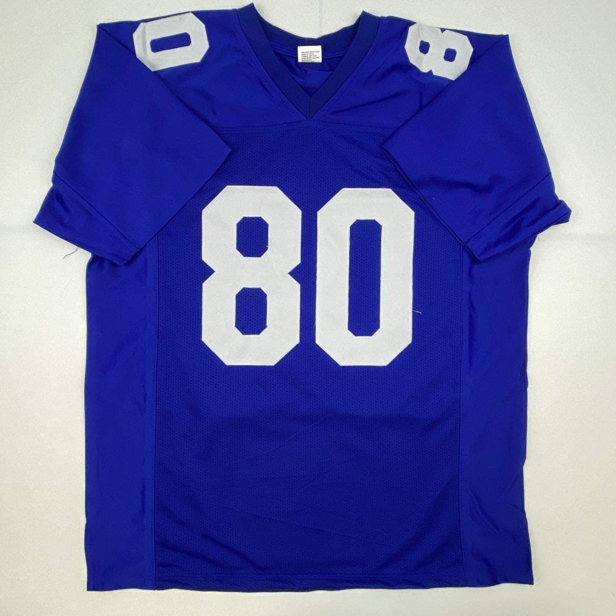 Autographed/Signed Victor Cruz New York Blue Football Jersey Steiner Sports COA