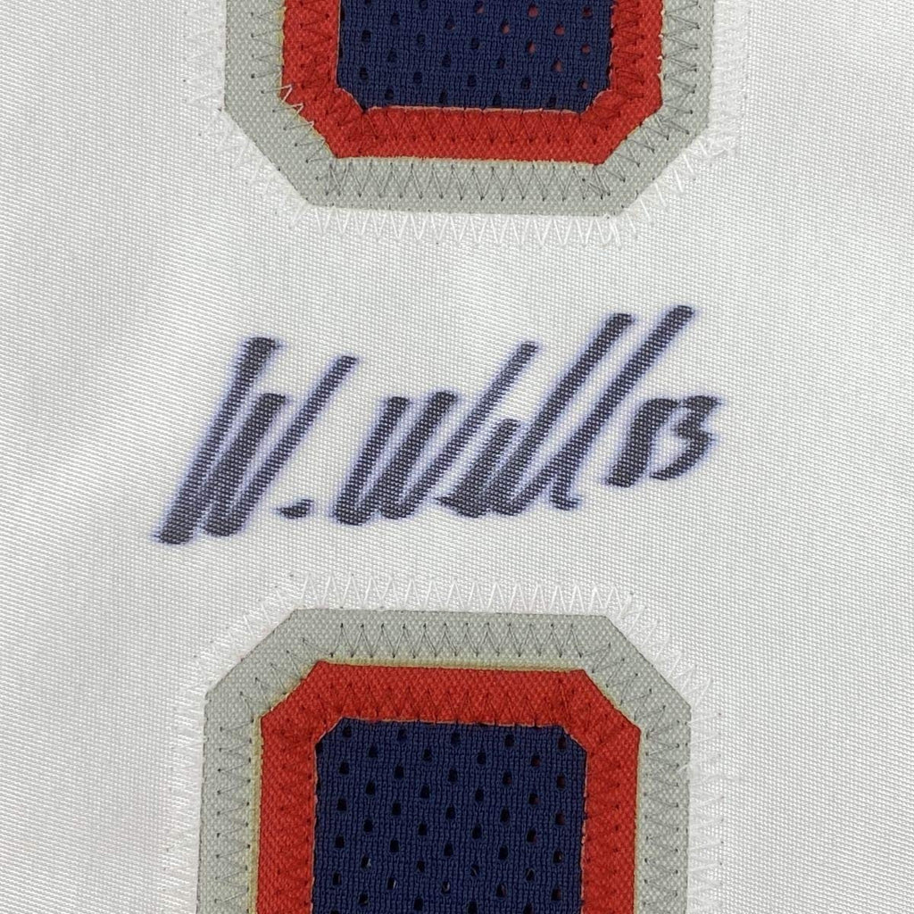 Autographed/Signed Wes Welker New England Blue Football Jersey JSA COA