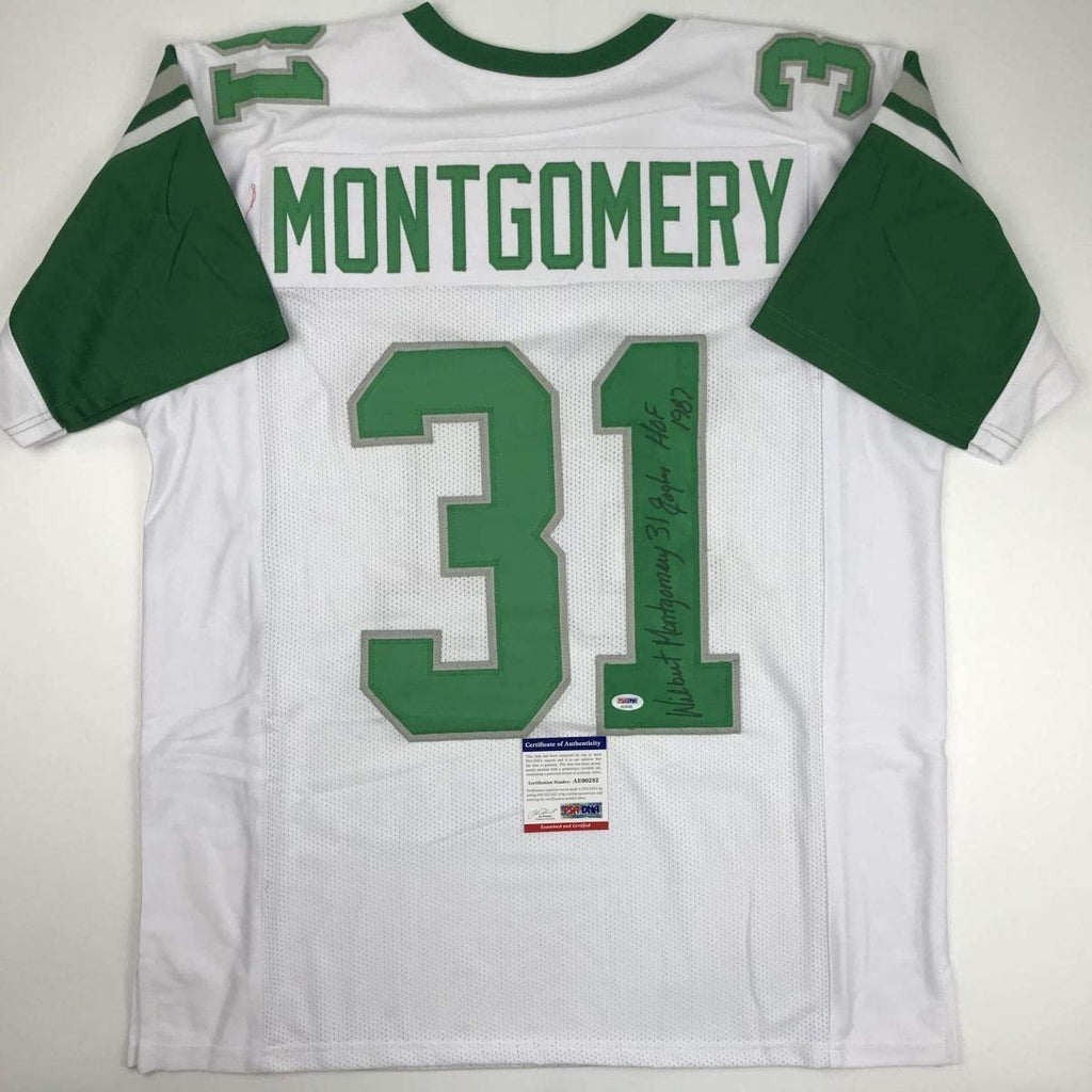 Autographed/Signed Wilbert Montgomery Inscribed Philadelphia White Football Jersey PSA/DNA COA
