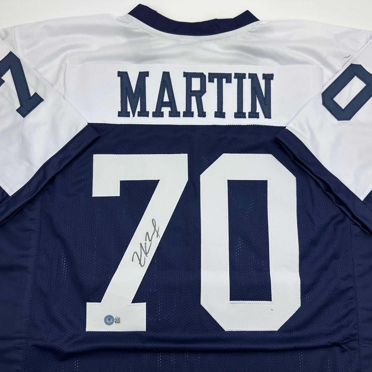 Autographed/Signed Zack Martin Dallas Thanksgiving Day Football Jersey Beckett BAS COA
