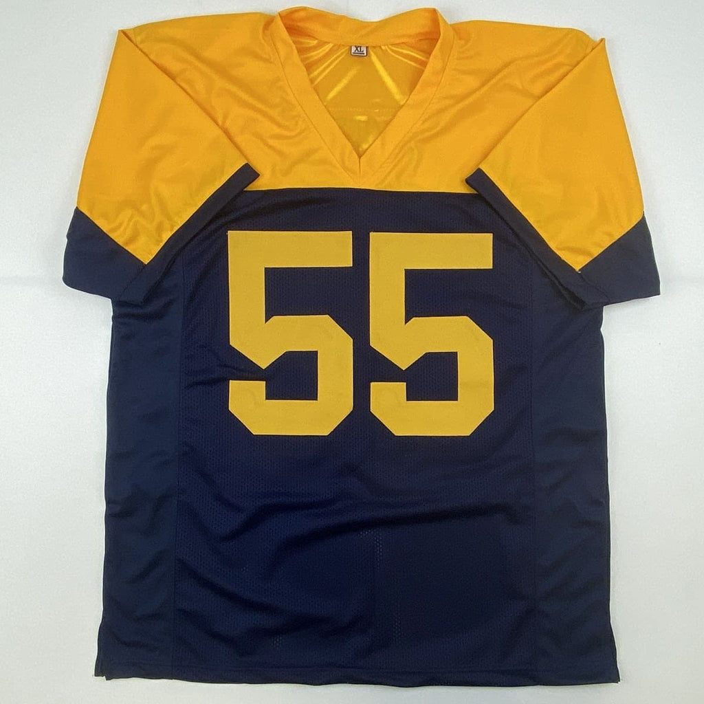 Autographed/Signed Za'Darius Smith Green Bay Retro Blue Football Jersey JSA COA