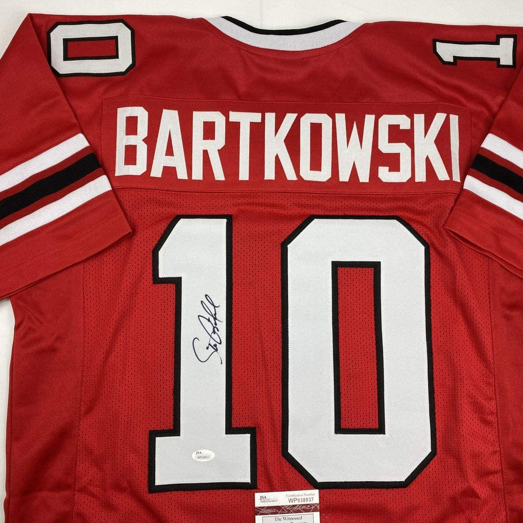 Autographed/Signed Steve Bartkowski Atlanta Red Football Jersey JSA COA