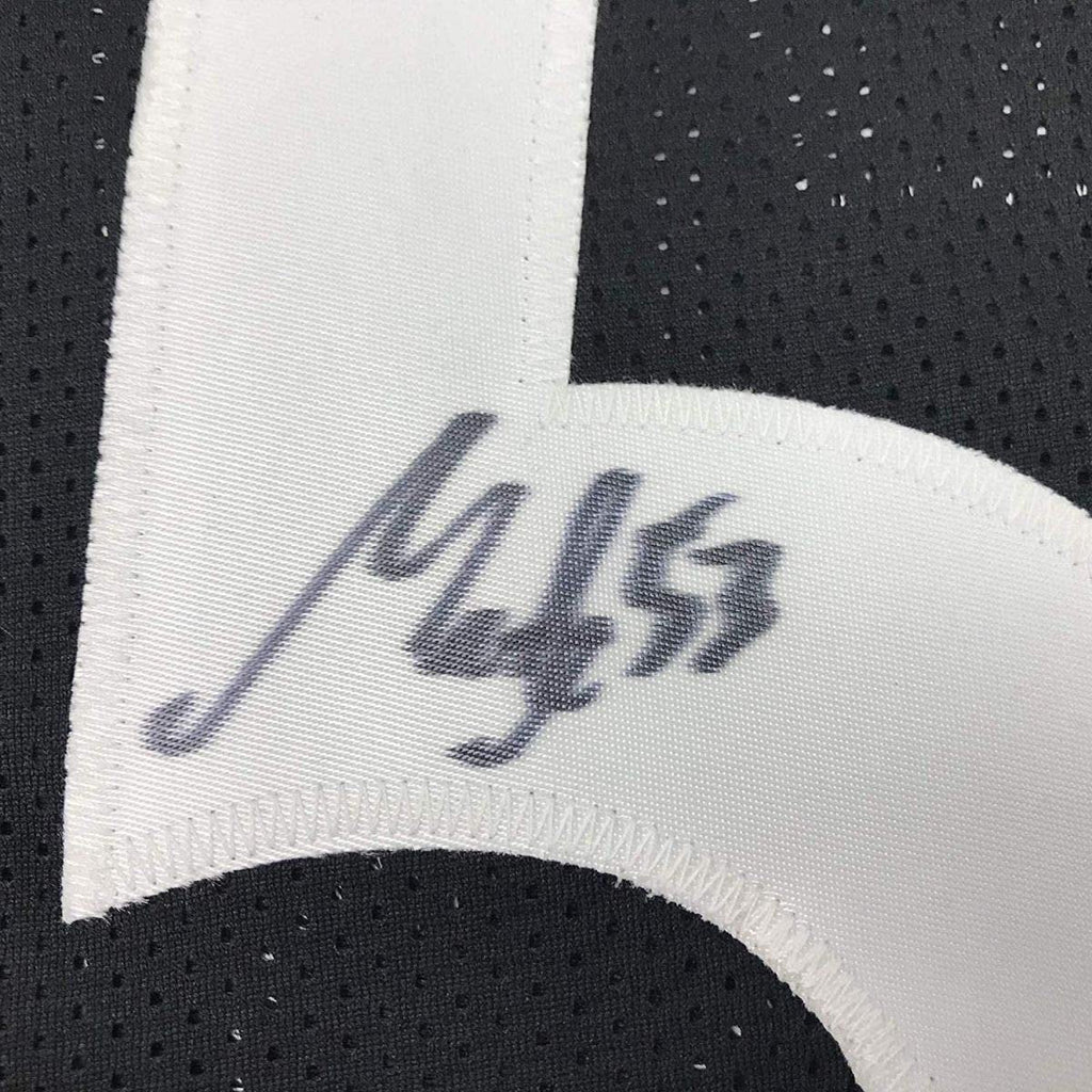 Framed Autographed/Signed Maurkice Pouncey 35x39 Pittsburgh Black Football Jersey JSA COA