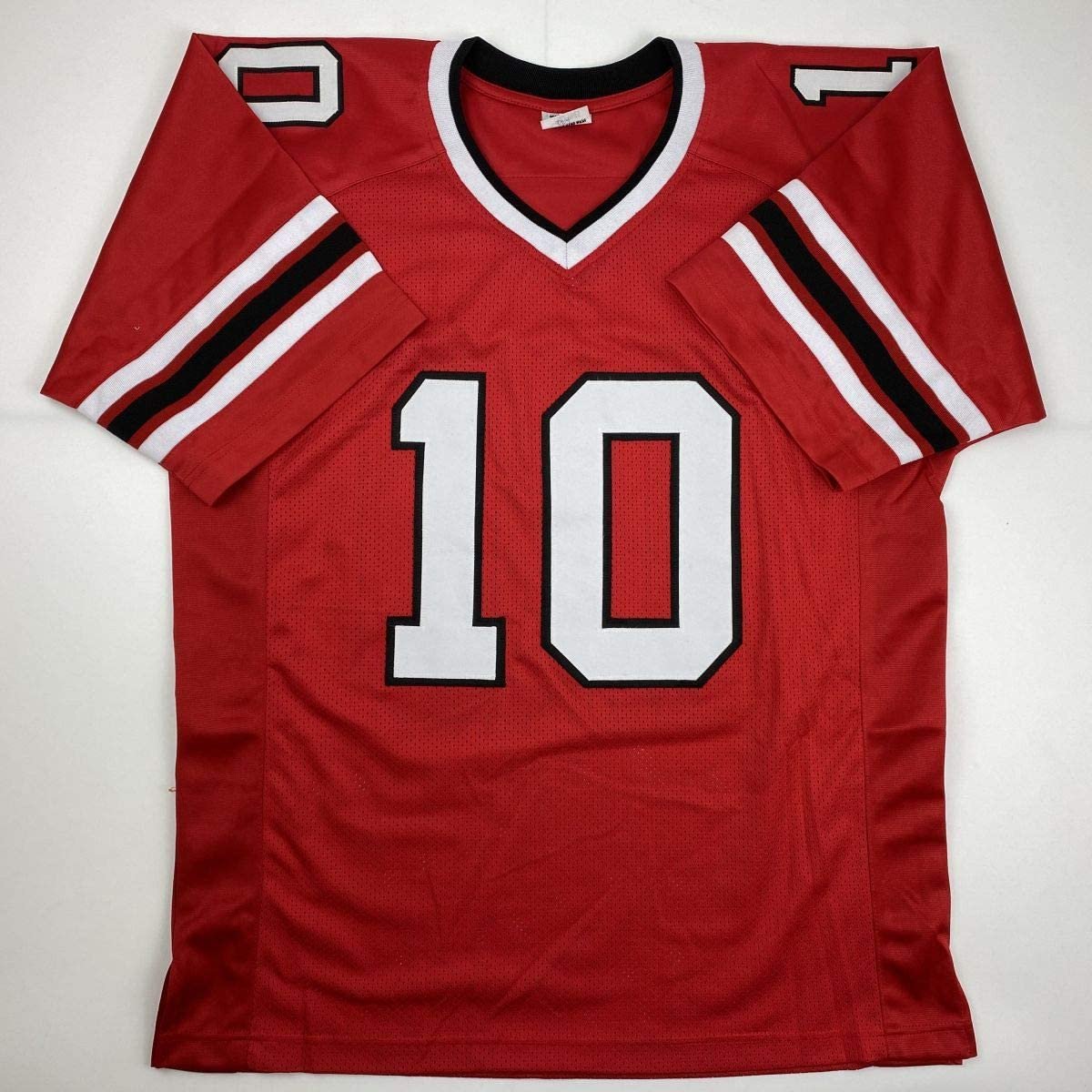 Autographed/Signed Steve Bartkowski Atlanta Red Football Jersey JSA COA