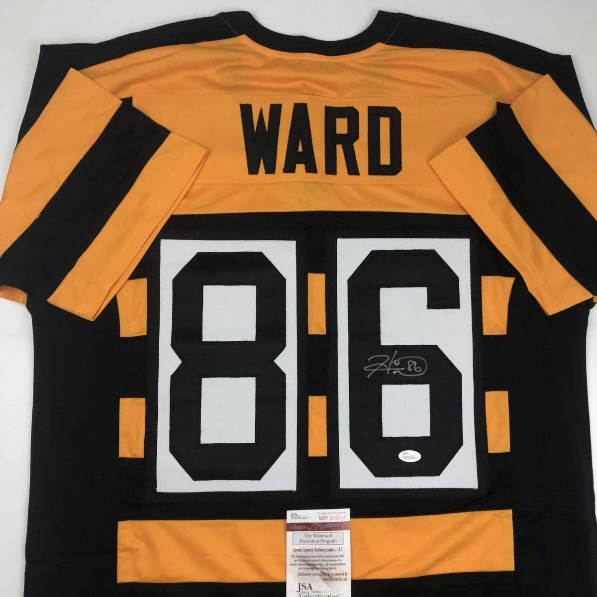 Autographed/Signed Hines Ward Pittsburgh Bumble Bee Football Jersey JSA COA