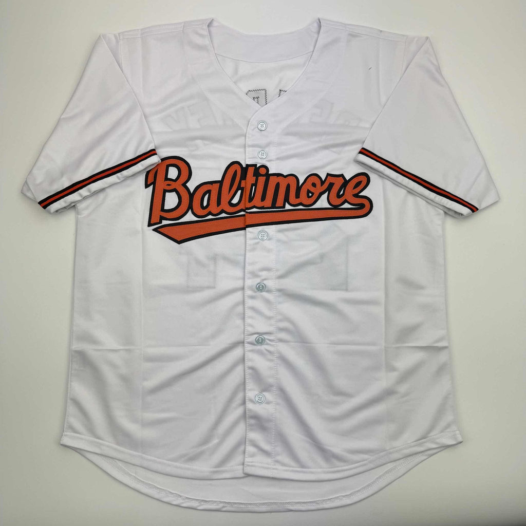 Autographed/Signed Rick Dempsey "MVP 83 WS" Baltimore White Baseball Jersey Beckett BAS COA