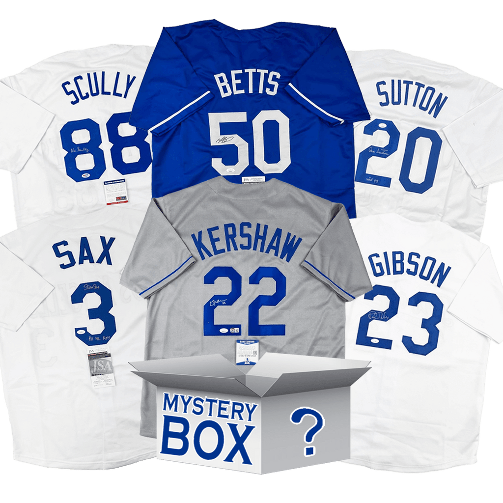 Autographed/Signed Los Angeles Baseball Jersey Mystery Box with PSA JSA or Beckett COA