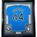 Framed Autographed/Signed Julio Rodriguez 35x39 Seattle Light Blue Baseball Jersey JSA COA