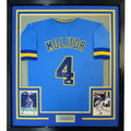 Framed Autographed/Signed Paul Molitor 35x39 Milwaukee Blue Baseball Jersey JSA COA