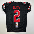Autographed/Signed Chris Olave Ohio State Black College Football Jersey JSA COA