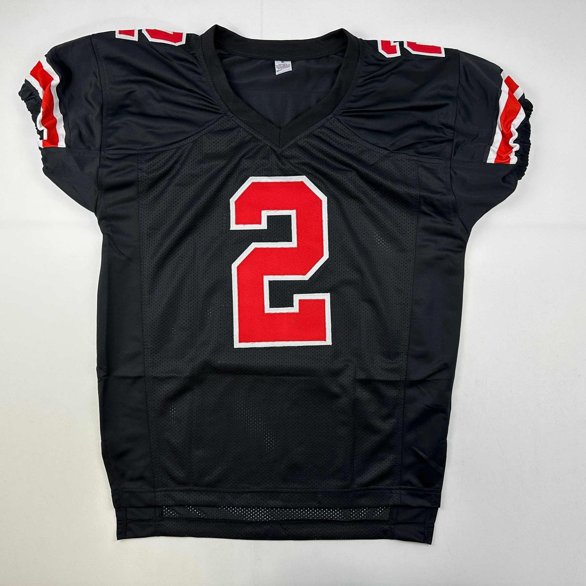 Autographed/Signed Chris Olave Ohio State Black College Football Jersey JSA COA