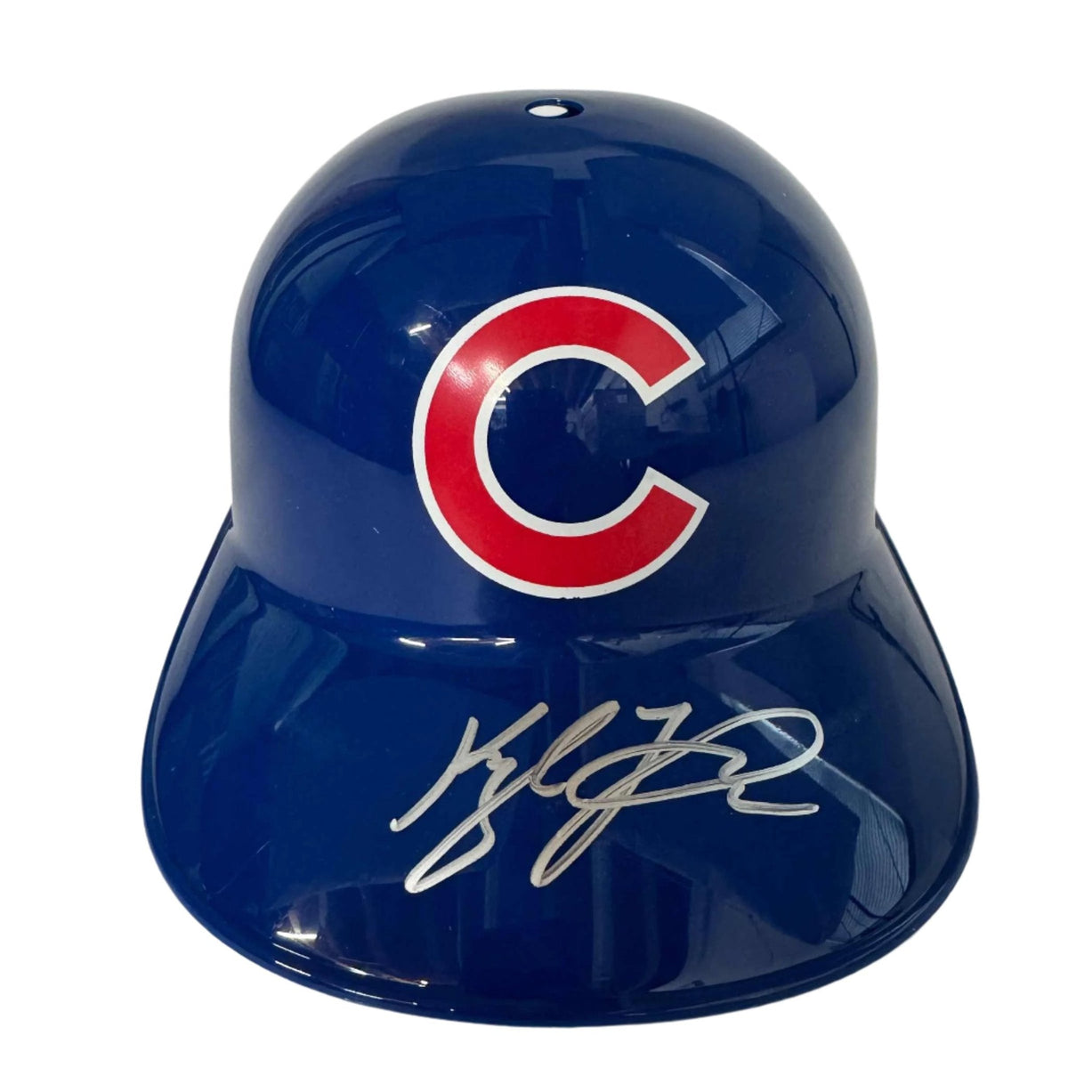 Autographed/Signed Kyle Tucker Chicago Cubs Replica Baseball Helmet JSA COA