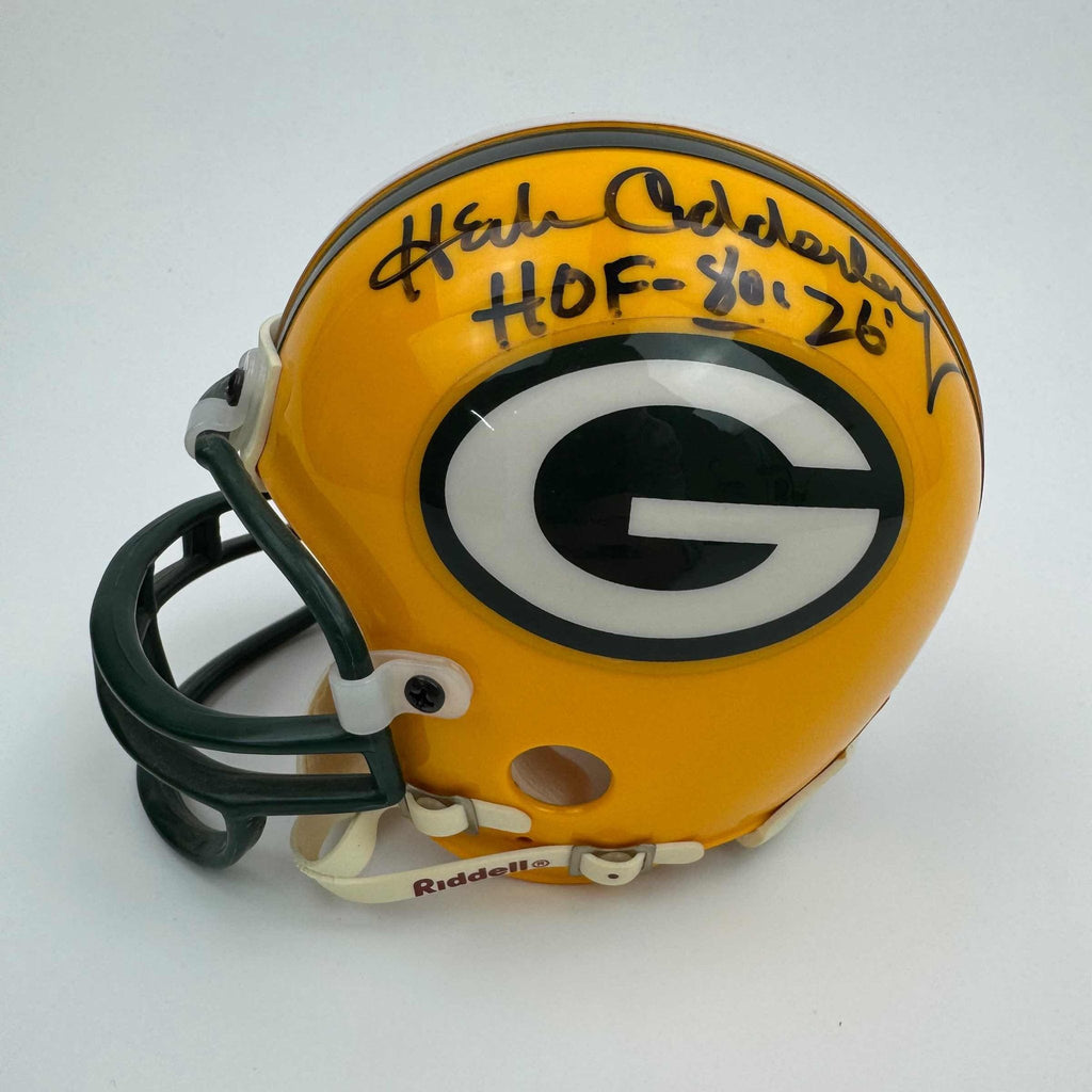 Autographed/Signed Ray Nitschke & Herb Adderley Dual Green Bay Packers Football Speed Mini Helmet PSA COA