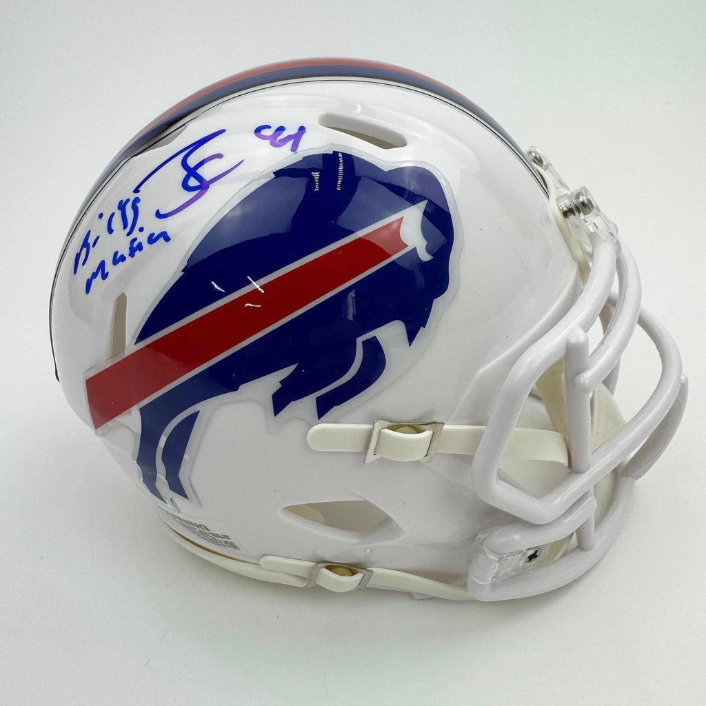Autographed/Signed James Cook "Bills Mafia" Buffalo Bills Mini Football Helmet JSA COA