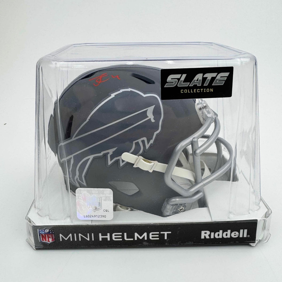 Autographed/Signed James Cook Buffalo Bills Slate Mini Football Helmet JSA COA