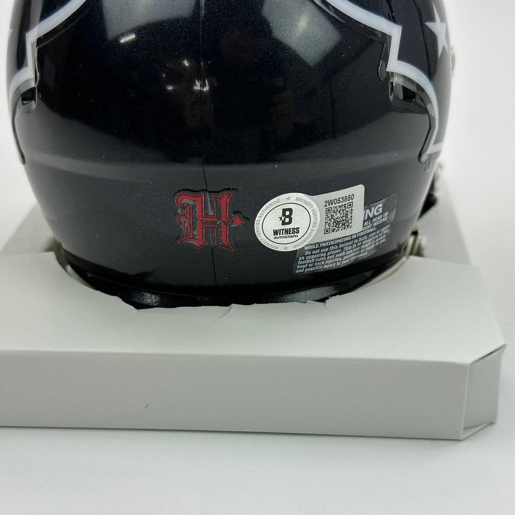 Autographed/Signed Stefon Diggs Houston Texans Mini Football Helmet Beckett BAS COA