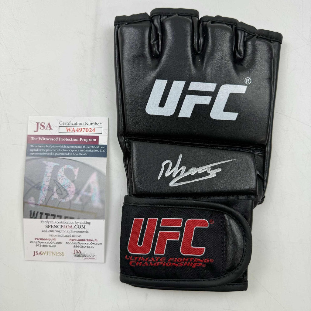 Autographed/Signed Shavkat Rakhmonov Black Fighting Glove JSA COA Auto