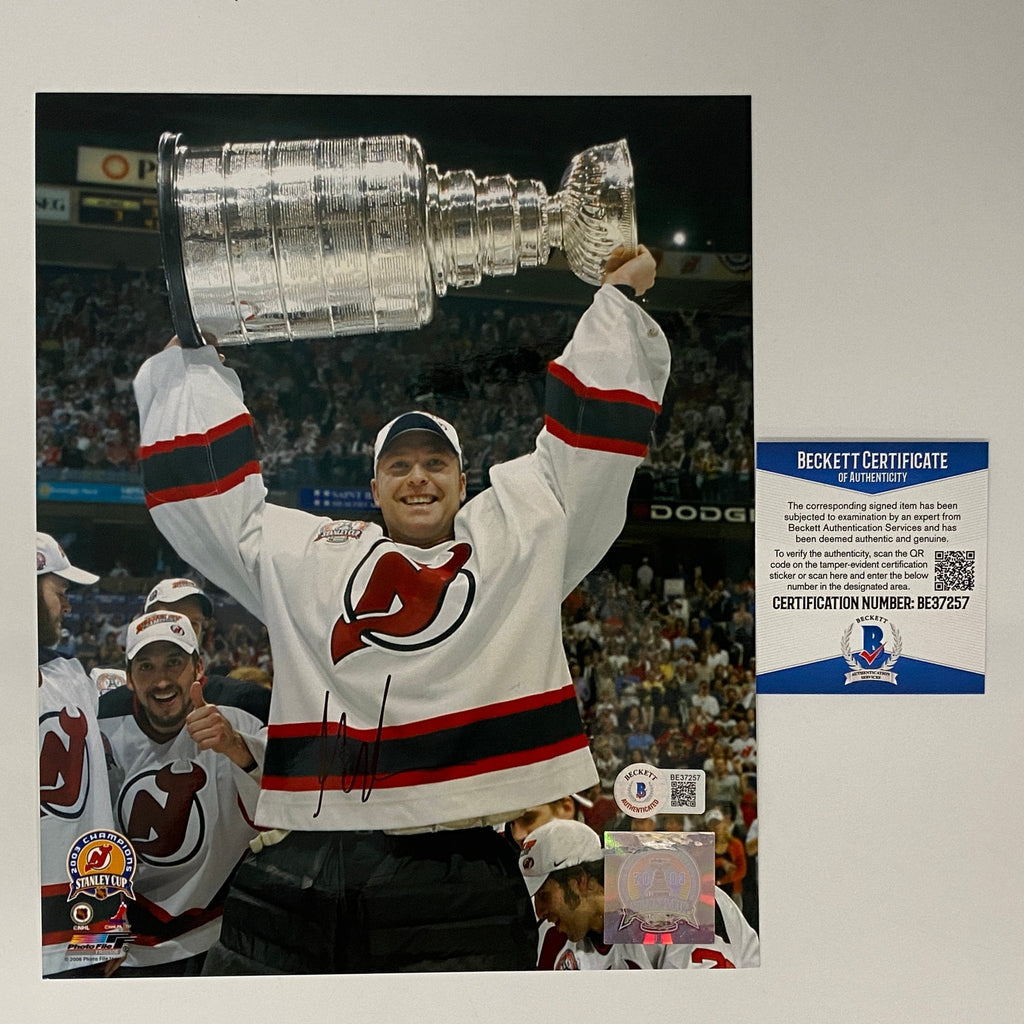 Autographed/Signed Martin Brodeur New Jersey Devils 8x10 Hockey Photo Beckett BAS COA #3