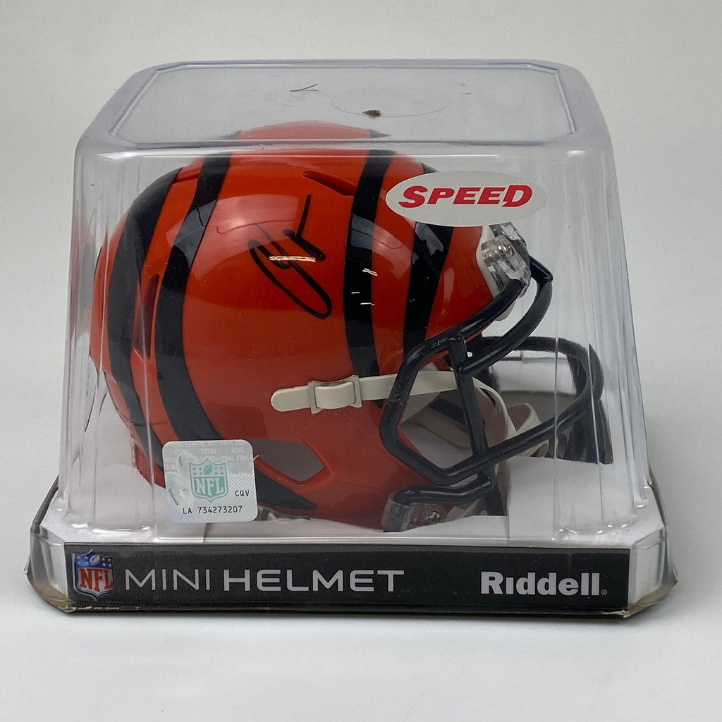 Autographed/Signed Chad Johnson Ochocinco Cincinnati Bengals Mini Football Helmet Beckett BAS COA