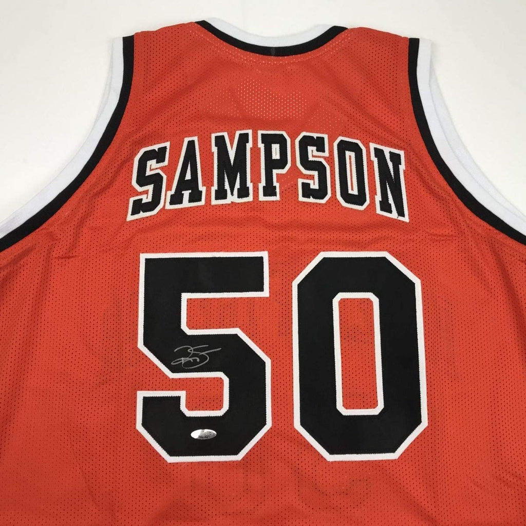 Autographed/Signed Ralph Sampson Virginia Orange College Basketball Jersey Tristar COA
