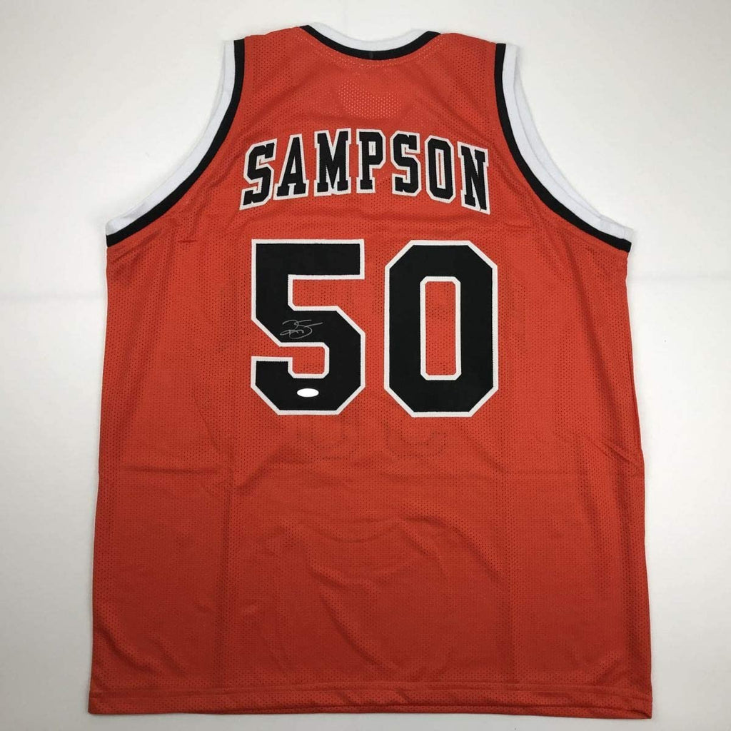 Autographed/Signed Ralph Sampson Virginia Orange College Basketball Jersey Tristar COA