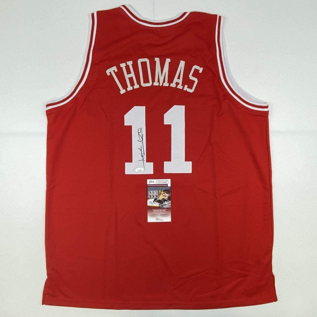 Autographed/Signed Isiah Thomas Indiana Red Basketball Jersey JSA COA