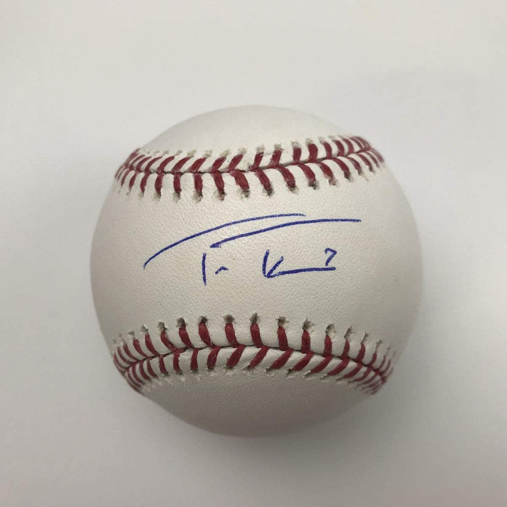 Autographed/Signed Trea Turner Rawlings Official Major League Baseball ROML JSA COA