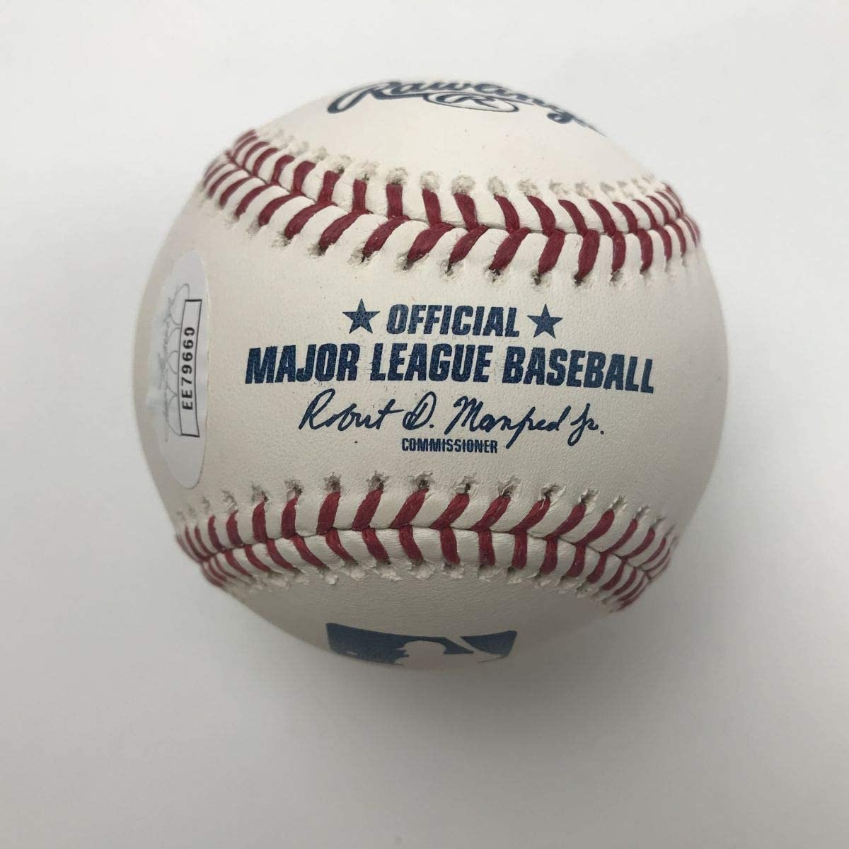 Autographed/Signed Edwin Encarnacion Yankees Rawlings Official Major League Baseball ROML JSA COA