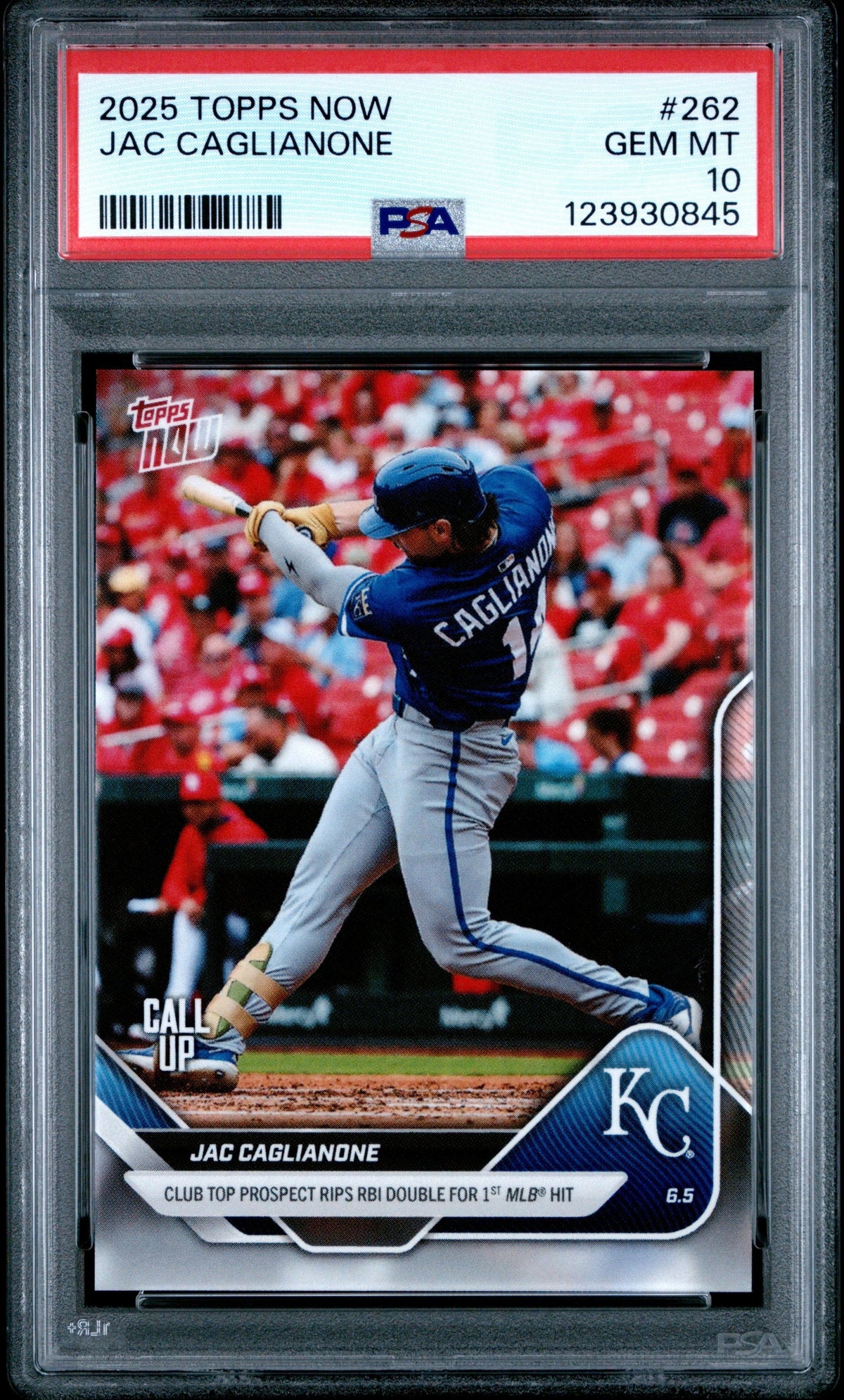 Graded 2025 Topps Now Jac Caglianone #262 Rookie RC Baseball Card PSA 10 Gem Mint