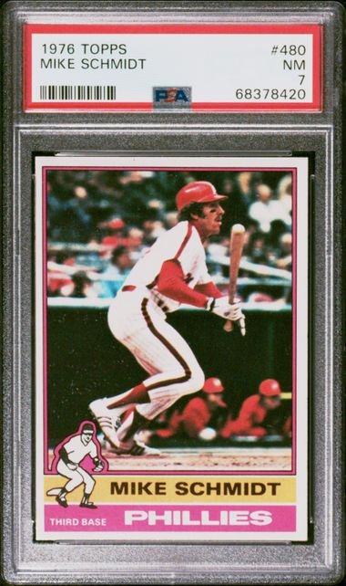 Graded 1976 Topps Mike Schmidt #480 Baseball Card PSA 7 Near Mint