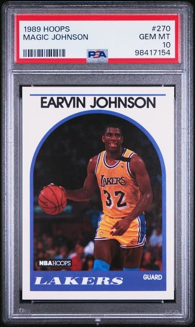 Graded 1989 Hoops Magic Johnson #270 Basketball Card PSA 10 Gem Mint