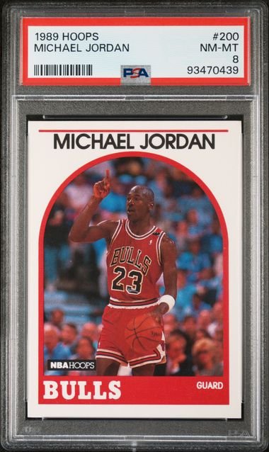 Graded 1989 Hoops Michael Jordan #200 Basketball Card PSA 8 NM-MT