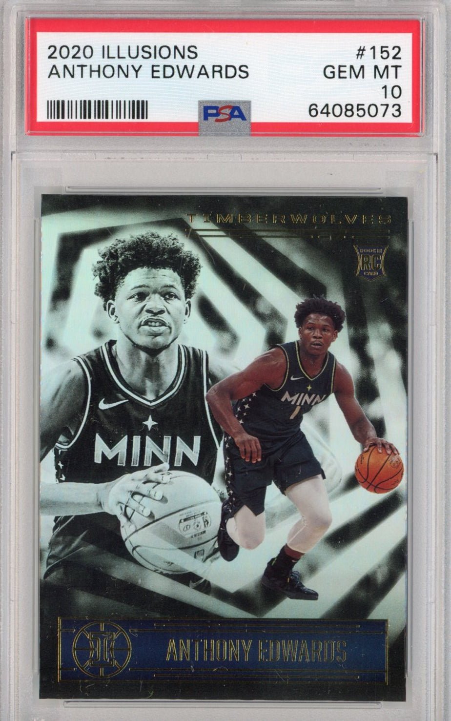 Graded 2020-21 Panini Illusions Anthony Edwards #152 Rookie RC Basketball Card PSA 10 Gem Mint
