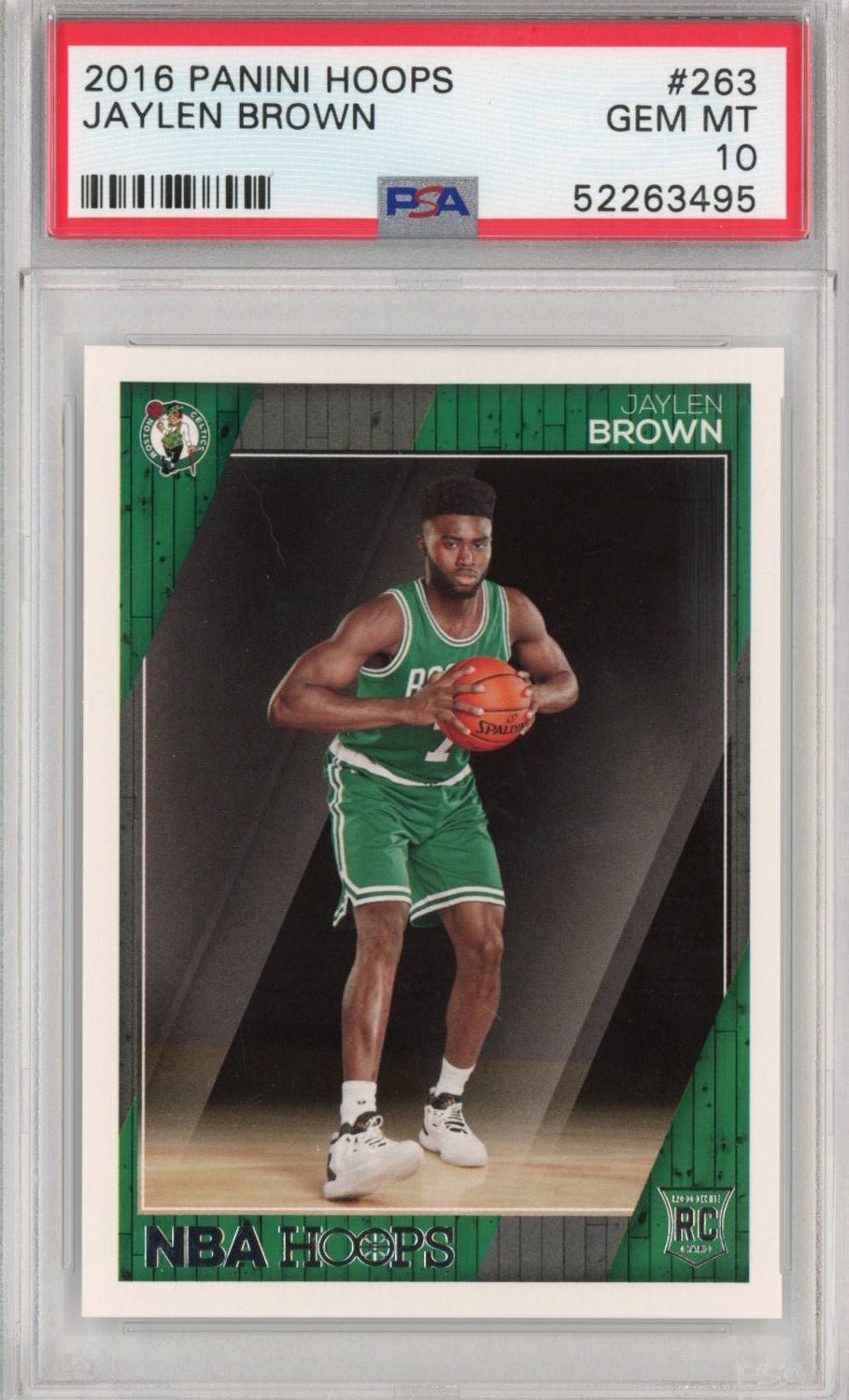 Graded 2016-17 Panini Hoops Jaylen Brown #263 Rookie RC Basketball Card PSA 10 Gem Mint