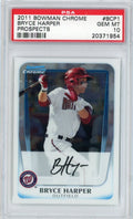 Graded 2011 Bowman Chrome Prospects Bryce Harper #BCP1 Rookie RC Baseball Card PSA 10 Gem Mint