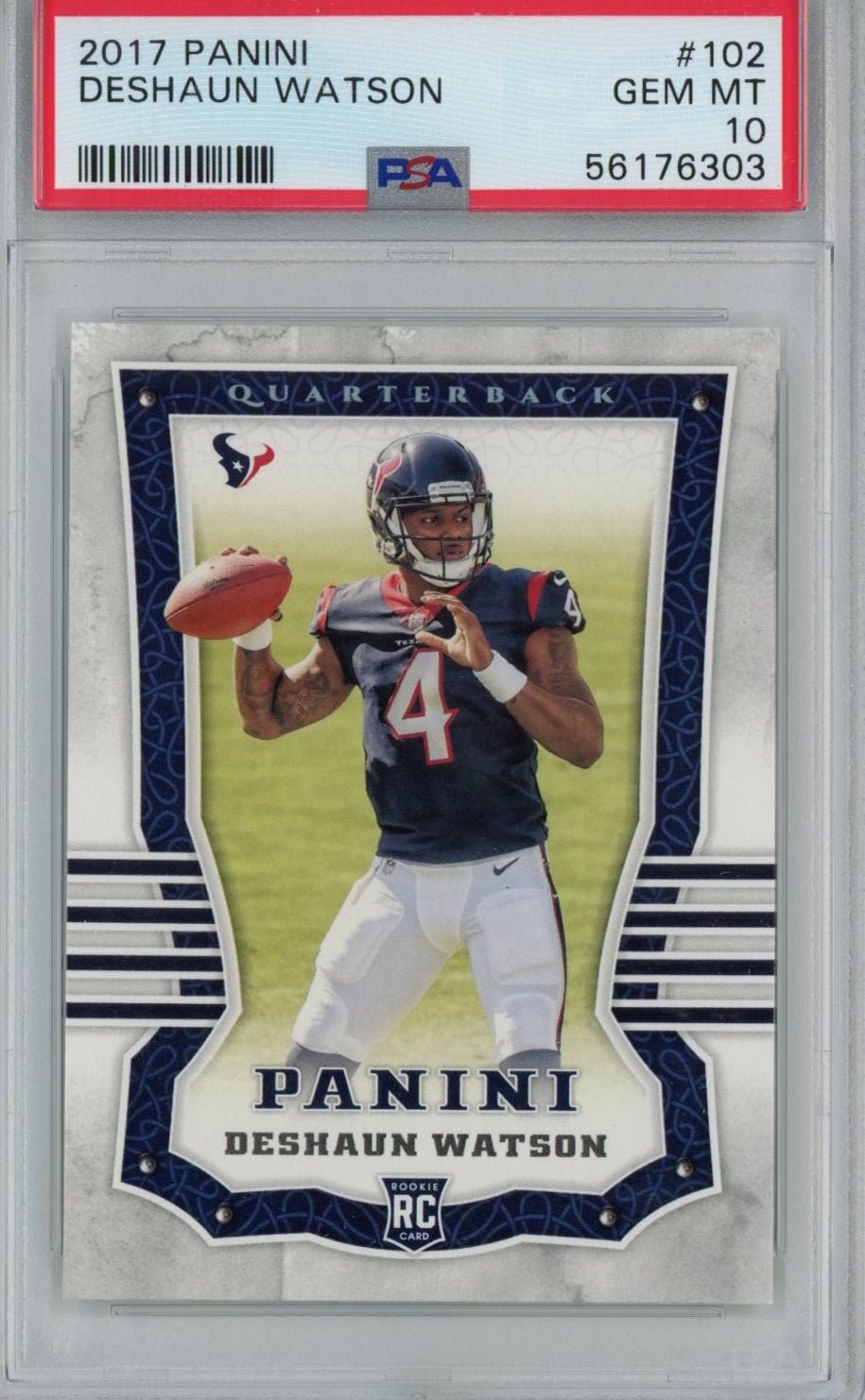 Graded 2017 Panini Deshaun Watson #102 Rookie RC Football Card PSA 10 Gem Mint