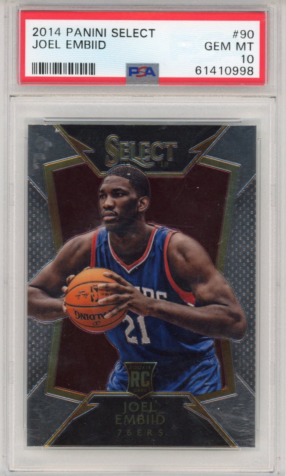 Graded 2014-15 Panini Select Joel Embiid #90 Rookie RC Basketball Card PSA 10 Gem Mint