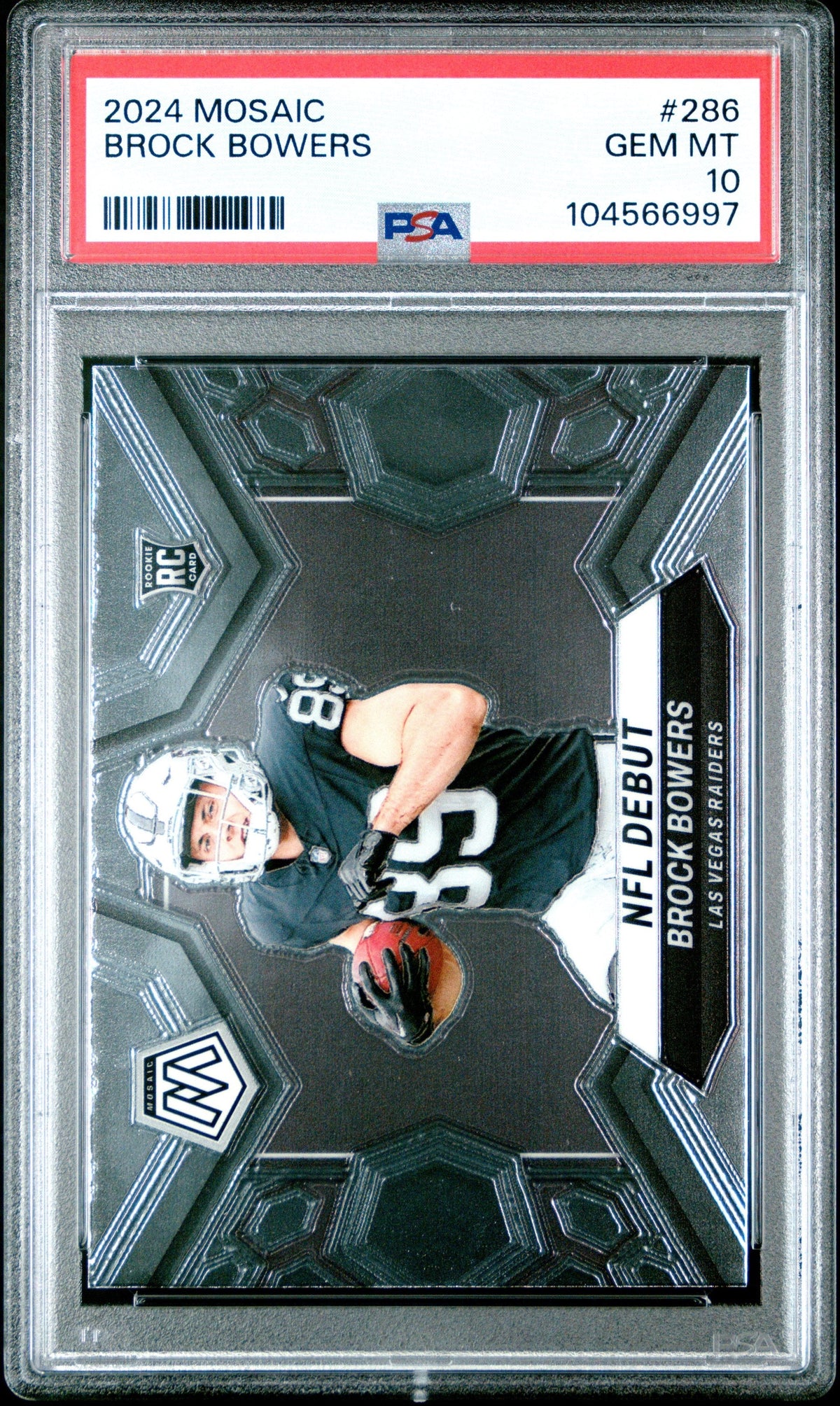 Graded 2024 Panini Mosaic Brock Bowers #286 Rookie RC Football Card PSA 10 Gem Mint