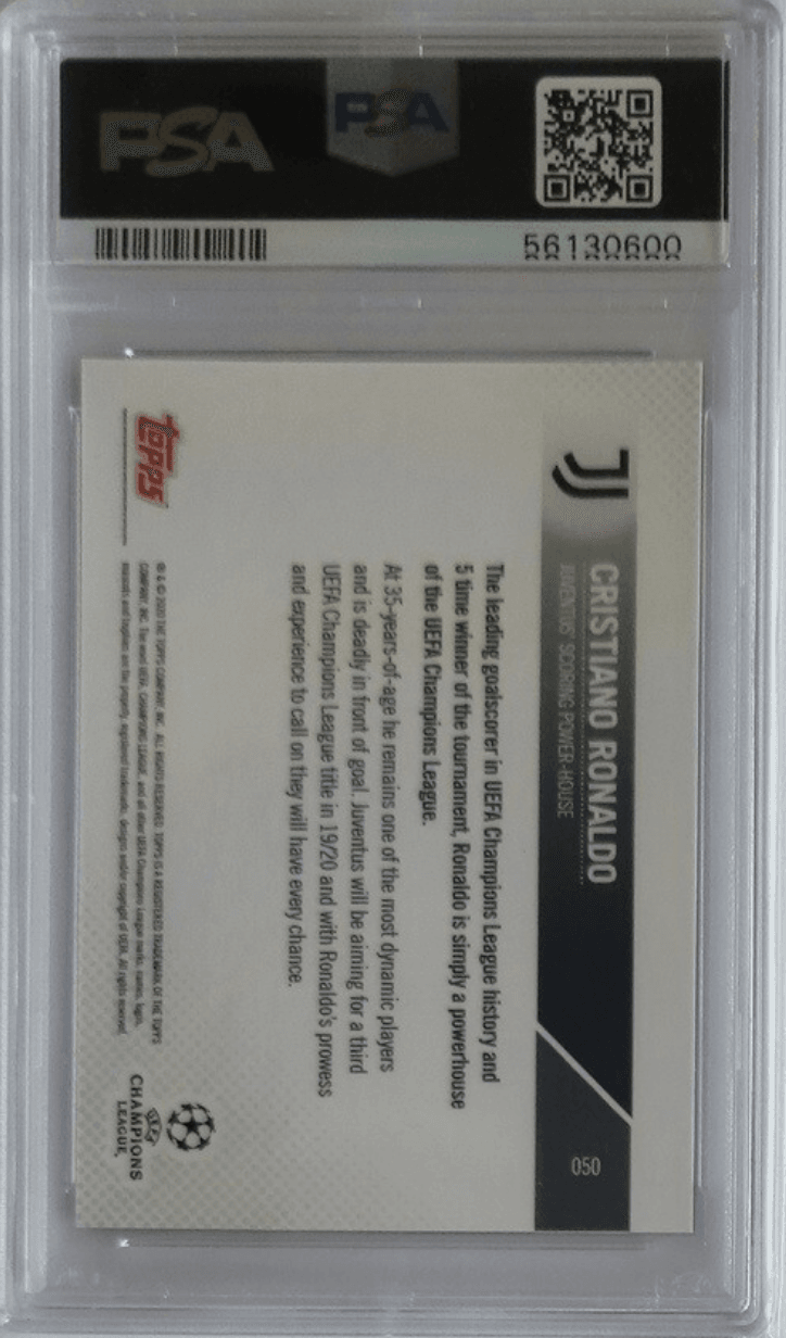 Graded 2019 Topps Now Cristiano Ronaldo #50 UEFA Champions League Soccer Card PSA 10 Gem Mint
