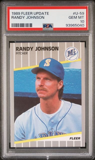 Graded 1989 Fleer Update Randy Johnson #U-59 Rookie RC Baseball Card PSA 10 Gem Mint