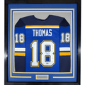 Framed Autographed/Signed Robert Thomas 35x39 St. Louis Blue Hockey Jersey Beckett BAS COA