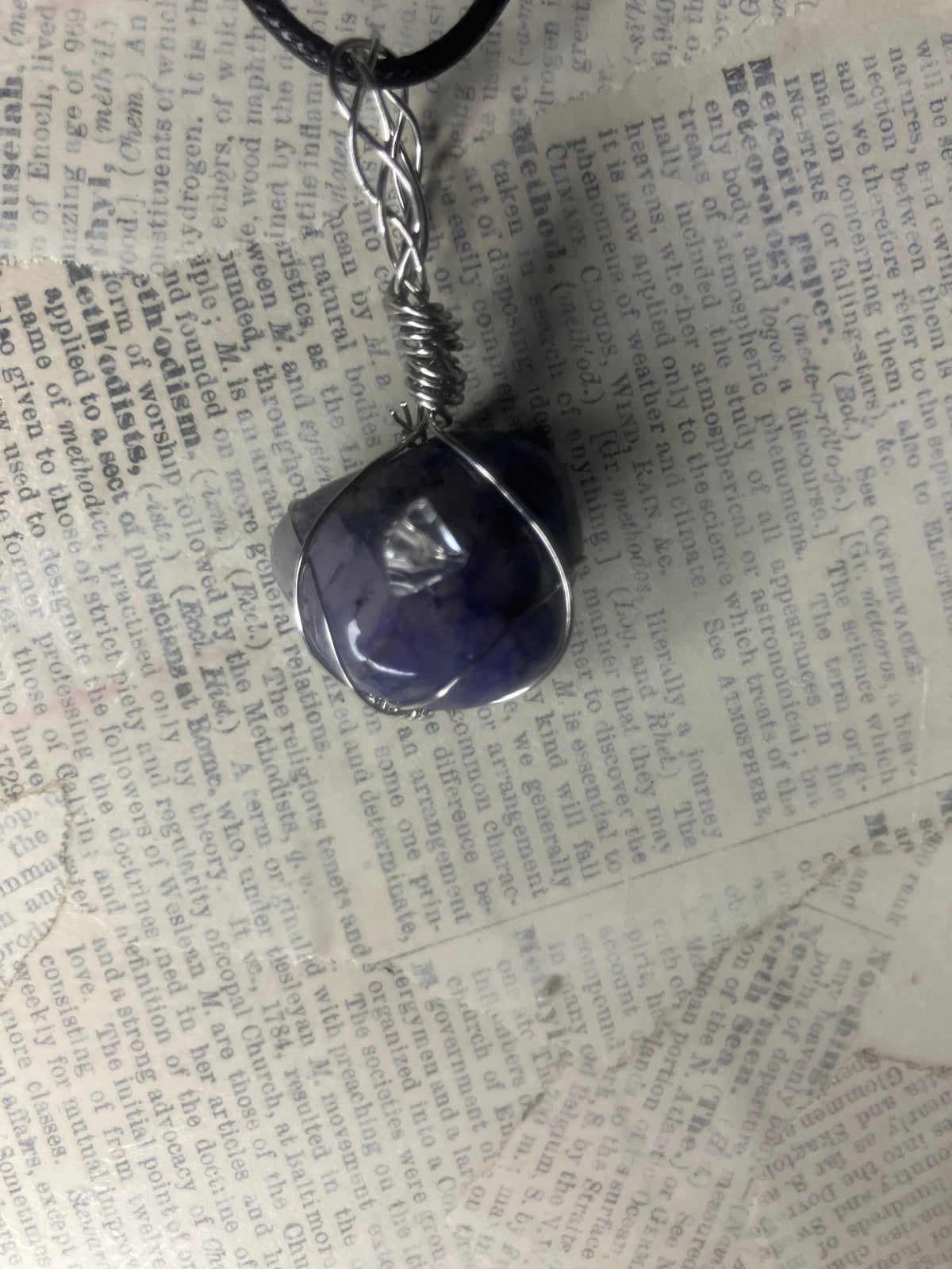 Wire Wrapped Stone and Crystal Necklaces, Stainless Steel